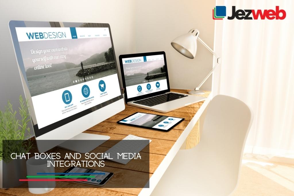 Chat boxes and social media integrations Chat boxes and social media integrations