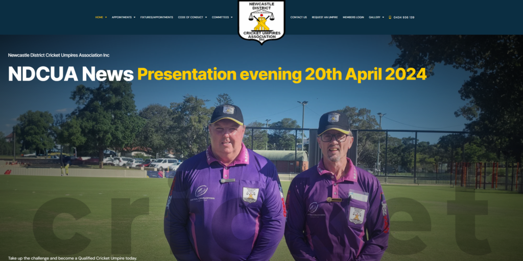 Sports Organisation Website Design -