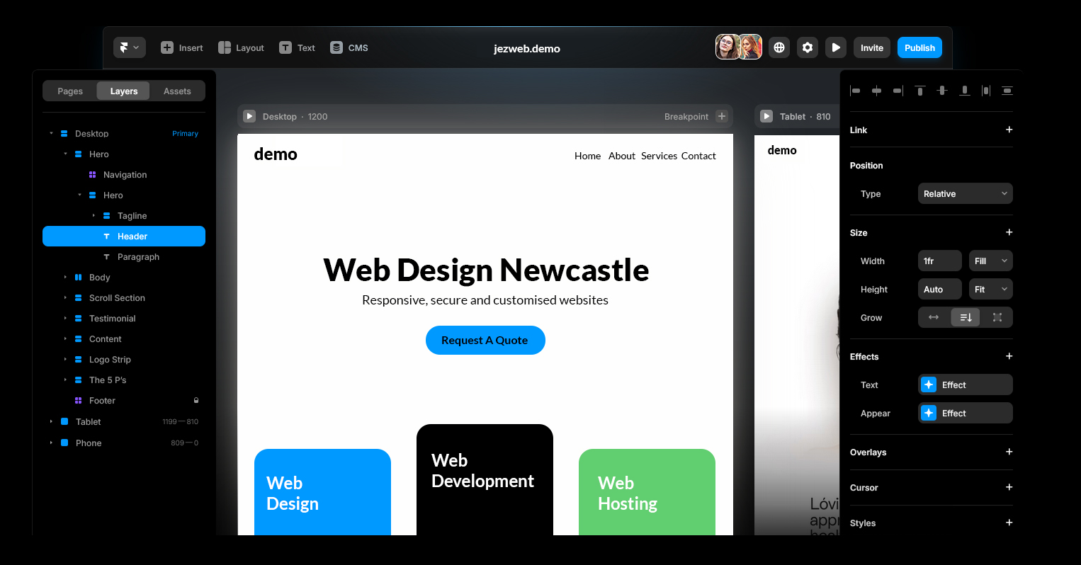 Framer Website Development Services - Webflow Web Design