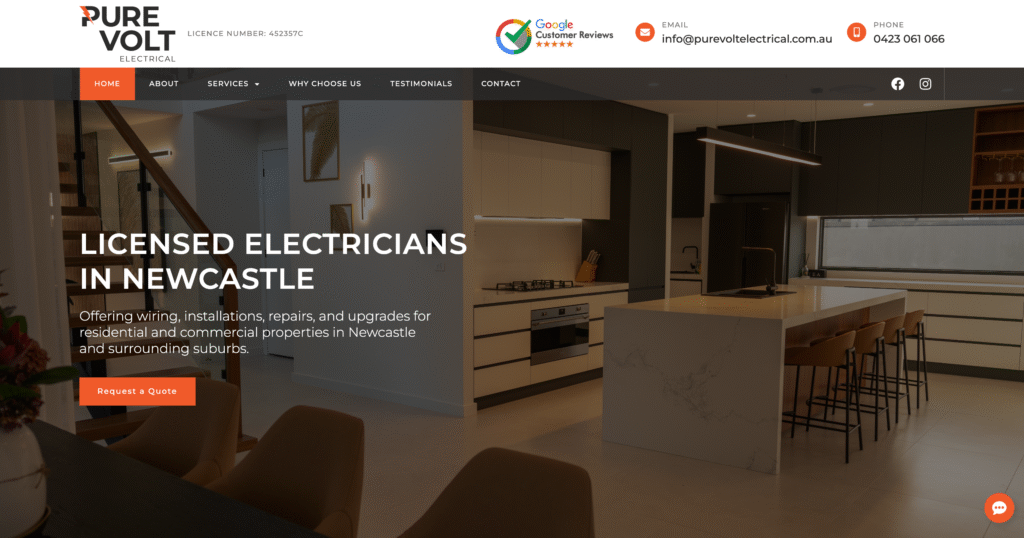 Electrical and Solar Website Design -