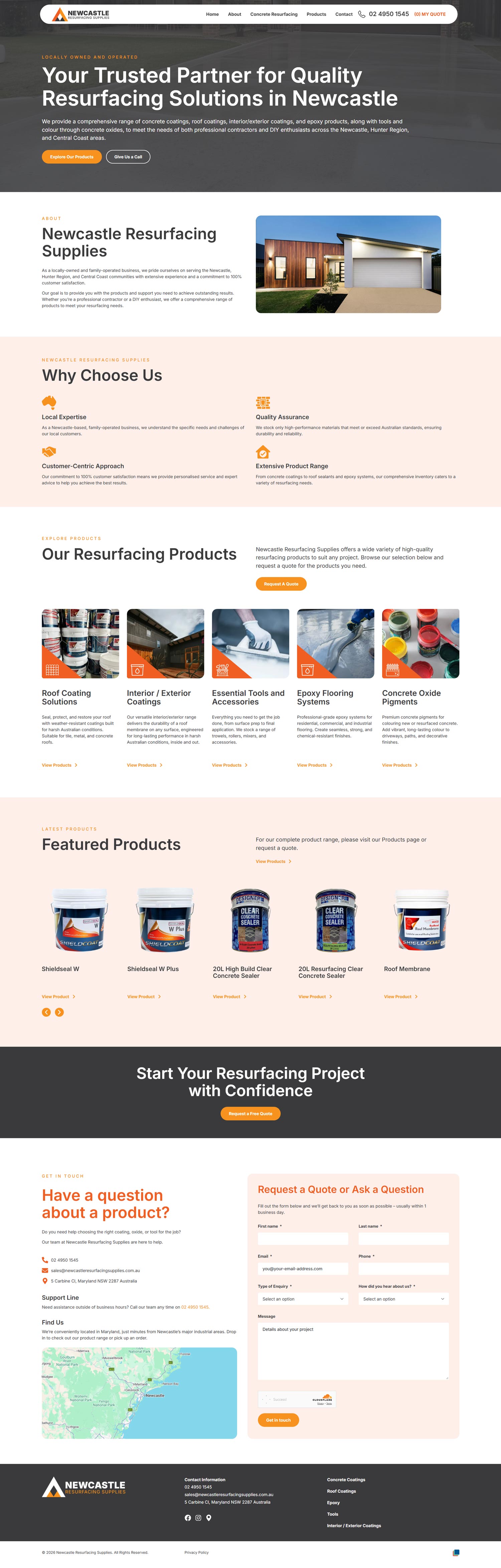 Newcastle Resurfacing Supplies -